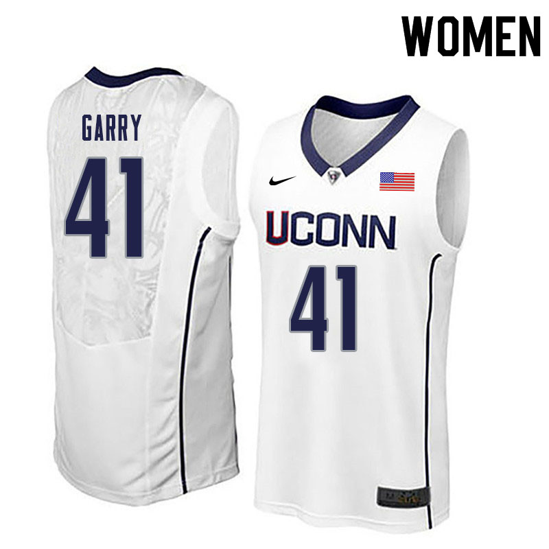 Women #41 Matt Garry Uconn Huskies College Basketball Jerseys Sale-White